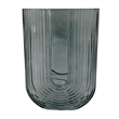 Pemberly Row 9-inch Tall Decorative Handmade Glass U-shape Flower Vase in Blue