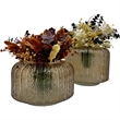 Pemberly Row Set of 2 Decorative Handmade Glass Vases for Flowers in Brown