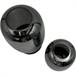 Pemberly Row Set of 2 Decorative Handmade Glass Flower Vases in Black and Silver