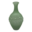 Pemberly Row Set of 2 Handmade Glass Trumpet Vase for Flowers in Green