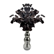 Pemberly Row Set of 2 Decorative Handmade Bubble Flower Vases in Black & Silver