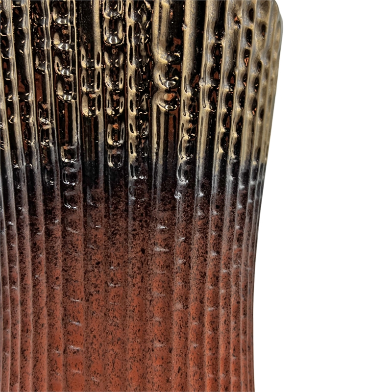 Pemberly Row 17-inch Tall Modern Brown Ceramic Vase in Brown