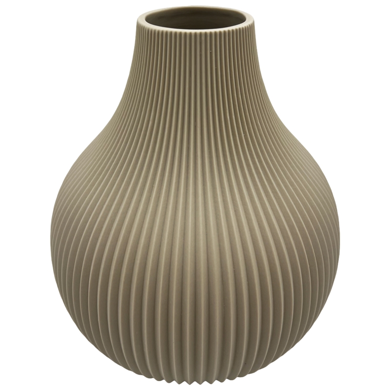 Pemberly Row Modern / Contemporary Beige & White Finish Ceramic Vase