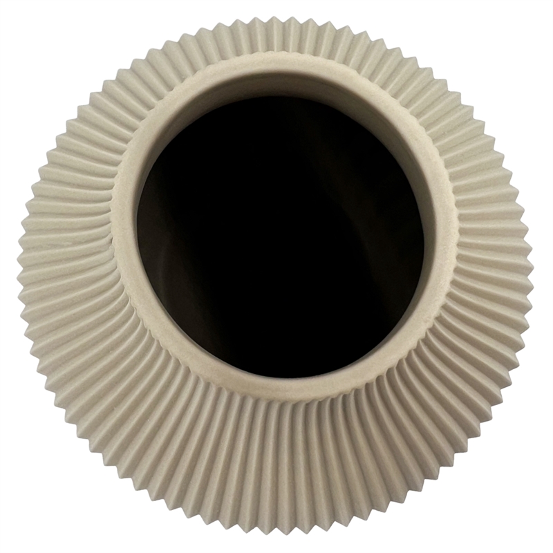 Pemberly Row Modern / Contemporary Beige & White Finish Ceramic Vase