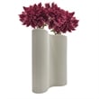 Pemberly Row 10-inch Tall Modern White Ceramic Vase in White