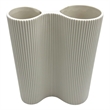 Pemberly Row 10-inch Tall Modern White Ceramic Vase in White
