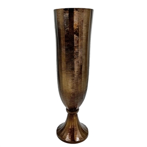 Pemberly Row 19&quot Tall Decorative Handmade Aluminum Goblet Bronze Flower Vases