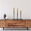 Pemberly Row Set of 3 Decorative Handmade Aluminum Modern CandleHolders in Gold