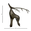 Pemberly Row Decorative Handmade Aluminum Abstract Modern Deer Sculpture Bronze