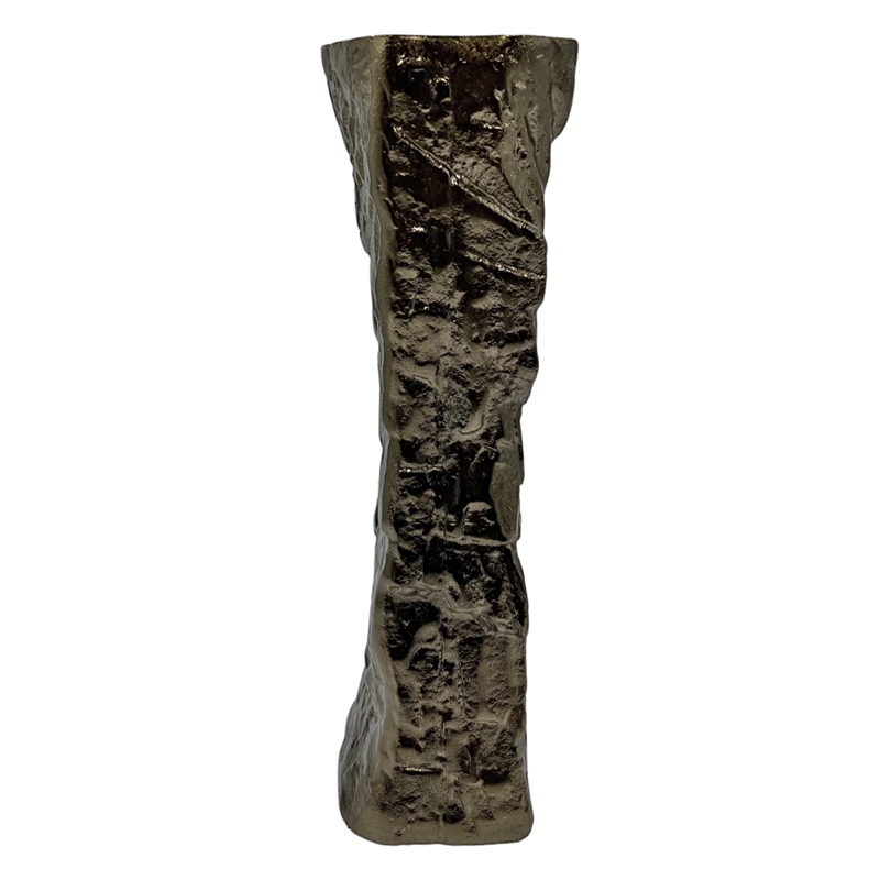 Pemberly Row 16-inch Tall Decorative Handmade Aluminum Candle Holder in Bronze