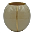 Pemberly Row Set of 2 Decorative Handmade Glass Round Flower Vase in Ivory