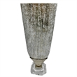 Pemberly Row 16-inch Tall Modern Aluminum and Glass Decorative Flower Vase Grey