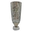 Pemberly Row 16-inch Tall Modern Aluminum and Glass Decorative Flower Vase Grey