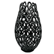 Pemberly Row 16-inch Tall Decorative Handmade Aluminum Bud Flower Vase in Black