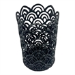 Pemberly Row Set of 3 Aluminum Hurricane Candle Holder in Black