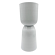 Pemberly Row 15-inch Tall Decorative Handmade Iron Stylish Flower Vase in White