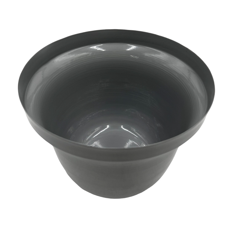 Pemberly Row 8-inch Wide Decorative Handmade Iron Round Flower Vase in Grey