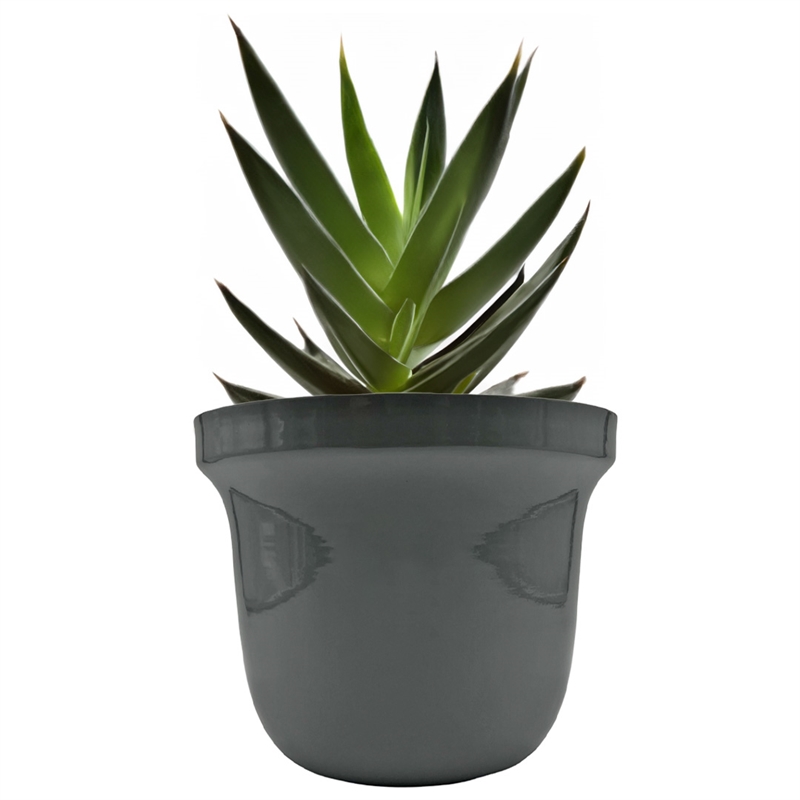 Pemberly Row 8-inch Wide Decorative Handmade Iron Round Flower Vase in Grey