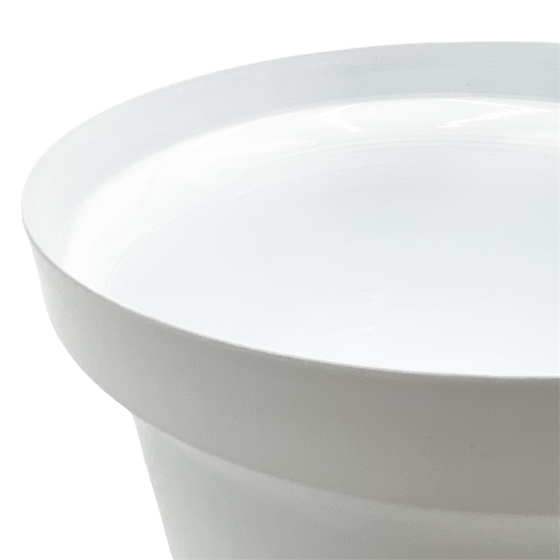 Pemberly Row 8-inch Wide Decorative Handmade Iron Round Flower Vase in White