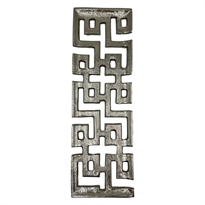 Pemberly Row 16-inch Long Decorative Handmade Aluminum Modern Tray in Nickel