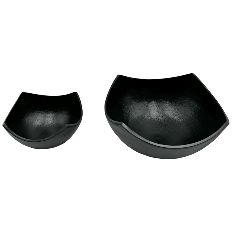 Pemberly Row Set of 2 Decorative Handmade Aluminum Modern Bowl in Black