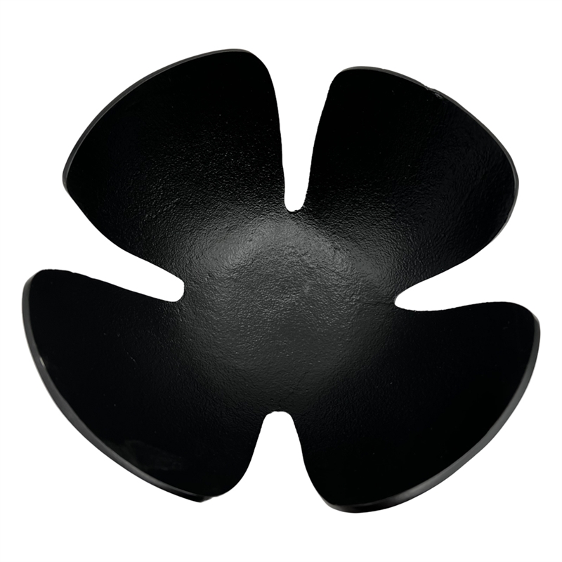 Pemberly Row 9-inch Wide Decorative Handmade Aluminum Clover Leaf Bowl in Black