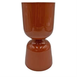 Pemberly Row 13-inch Tall Decorative Handmade Aluminum Modern Flower Vase in Mud