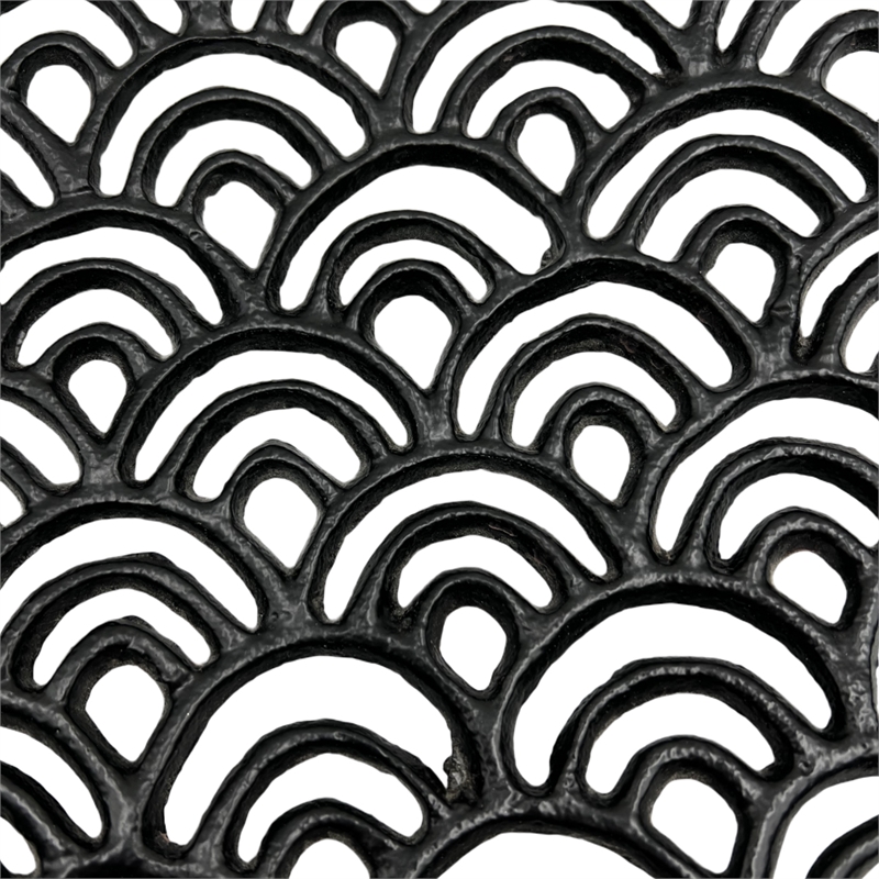 Pemberly Row 14-inch Decorative Handmade Aluminum Round Platter Bowl in Black