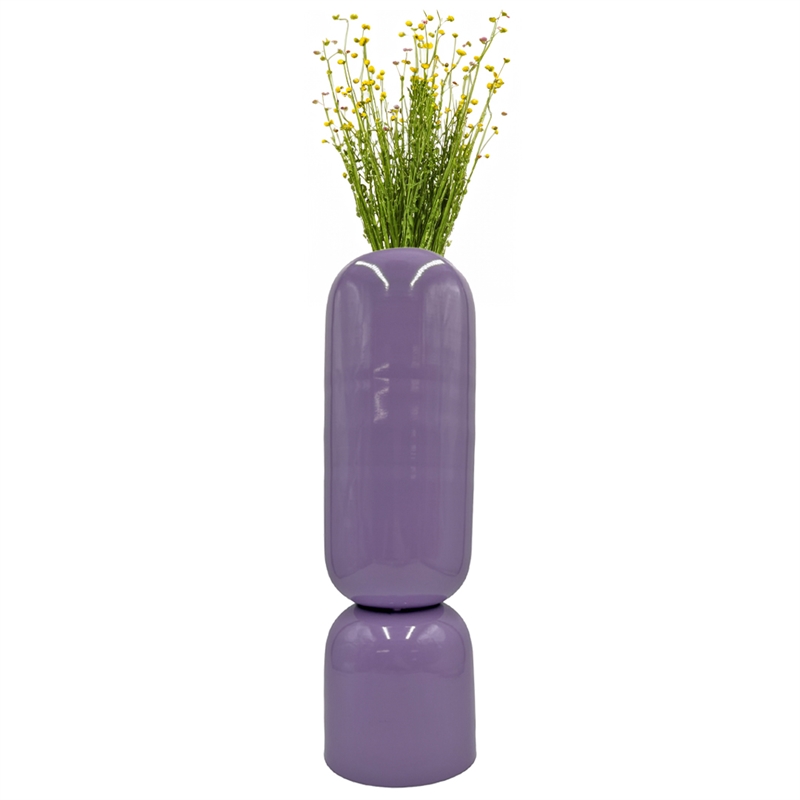 Pemberly Row 19-inch Tall Decorative Handmade Iron Cylinder Flower Vase
