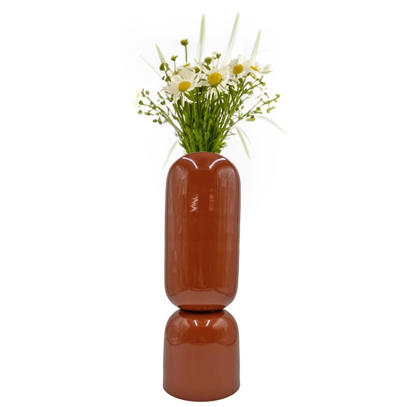 Pemberly Row 19-inch Tall Decorative Handmade Iron Cylinder Flower Vase