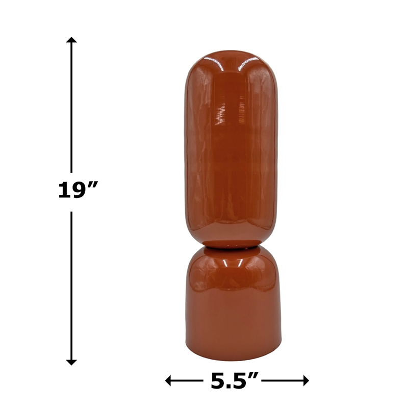 Pemberly Row 19-inch Tall Decorative Handmade Iron Cylinder Flower Vase