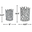 Pemberly Row Set of 2 Decorative Handmade Aluminum Modern Candle Holder