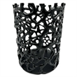 Pemberly Row Set of 2 Decorative Handmade Aluminum Modern Candle Holder in Black