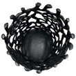 Pemberly Row Set of 2 Decorative Handmade Aluminum Modern Candle Holder in Black