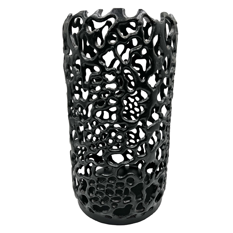 Pemberly Row Decorative Handmade Aluminum Cylinder Hurricane Candle Holder