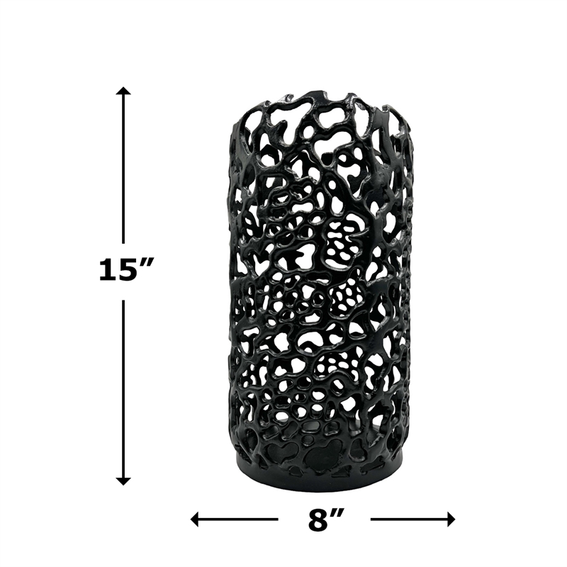 Pemberly Row Decorative Handmade Aluminum Cylinder Hurricane Candle Holder