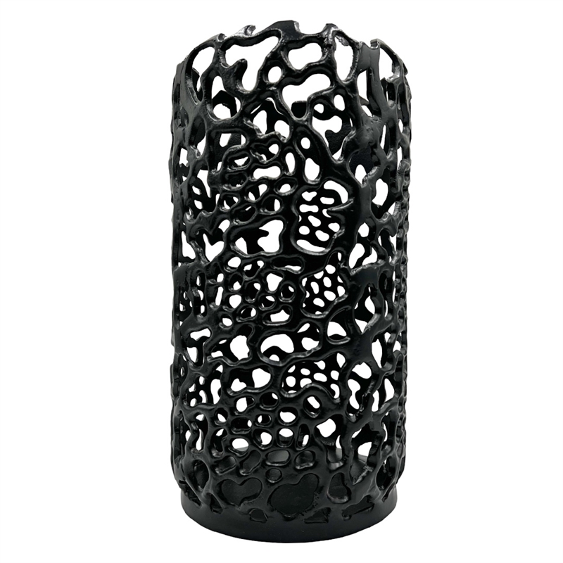 Pemberly Row Decorative Handmade Aluminum Cylinder Hurricane Candle Holder