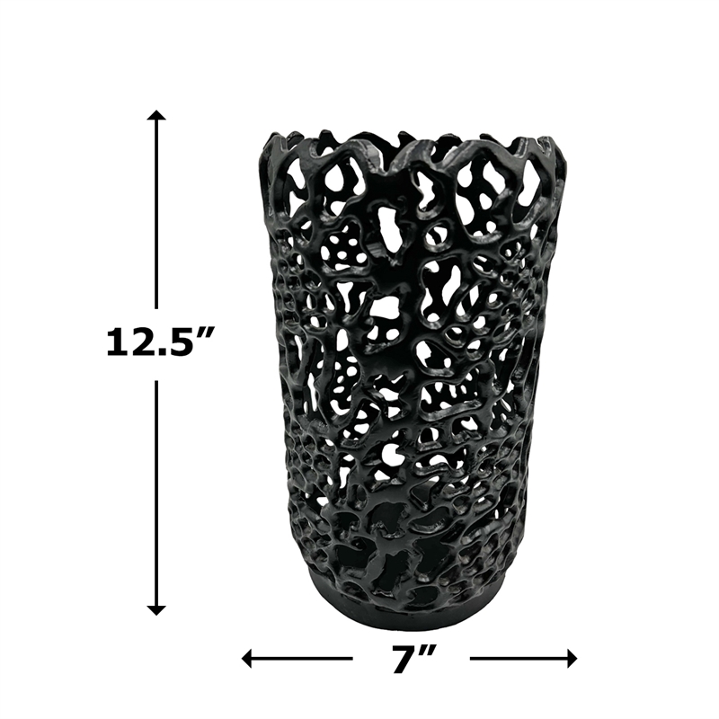 Pemberly Row Decorative Handmade Aluminum Cylinder Hurricane Candle Holder