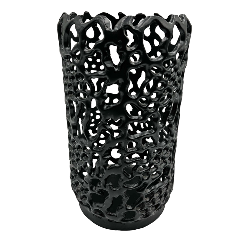 Pemberly Row Decorative Handmade Aluminum Cylinder Hurricane Candle Holder