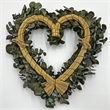 Pemberly Row Dried Preserved Valentines Day Real Green Eucalyptus Heart Wreath