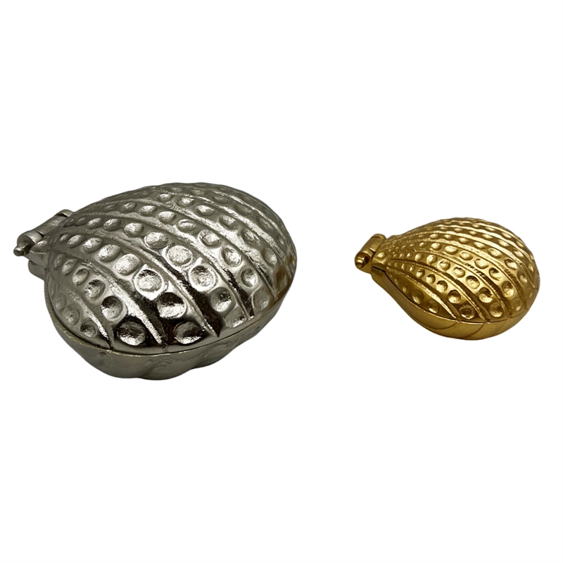 Pemberly Row Decorative Handmade Aluminum Shell Shape Bowl Set of 2