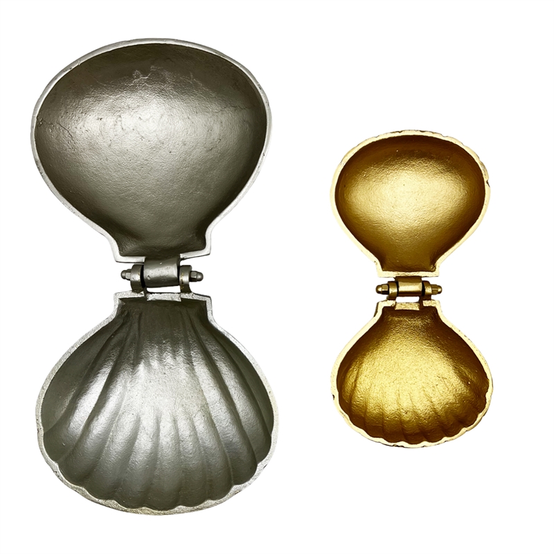 Pemberly Row Decorative Handmade Aluminum Shell Shape Bowl Set of 2