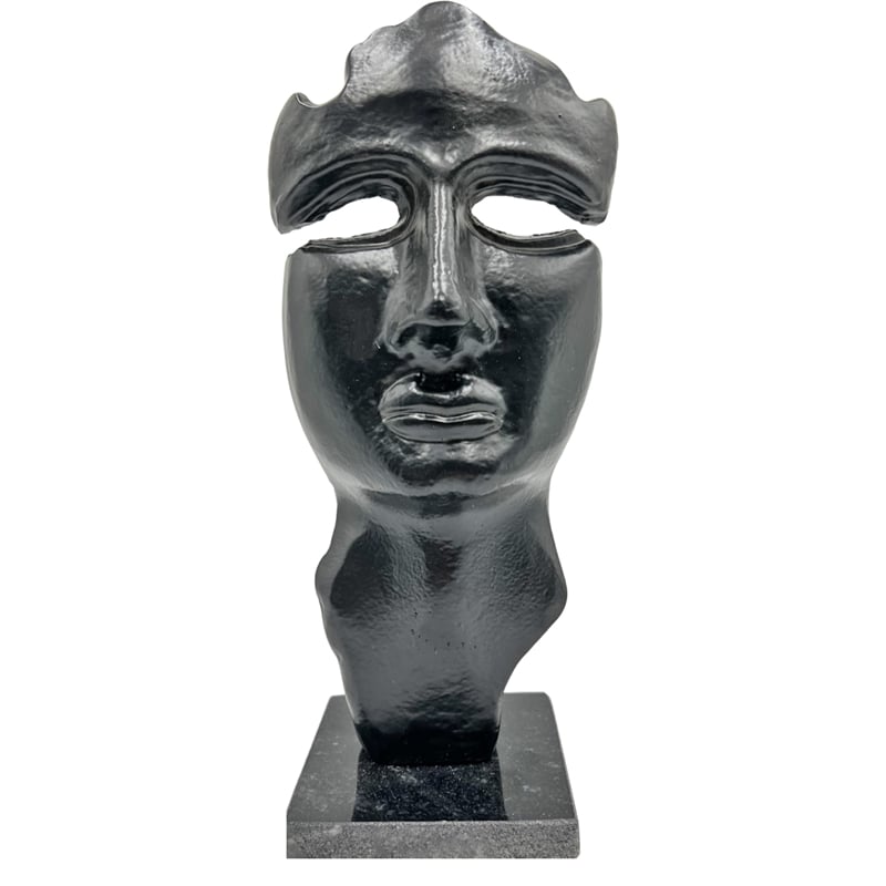 Pemberly Row Decorative Handmade Aluminum 12-inch Abstract Face Sculpture