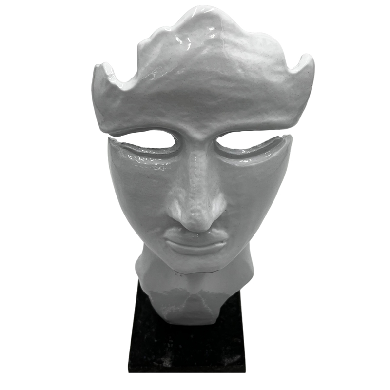 Pemberly Row Decorative Handmade Aluminum 12-inch Abstract Face Sculpture