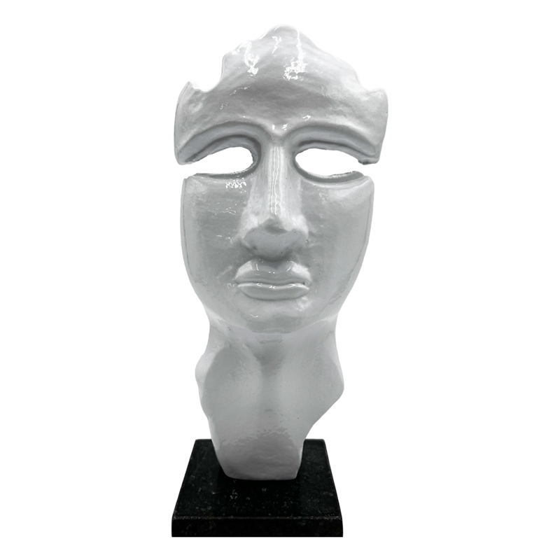 Pemberly Row Decorative Handmade Aluminum 12-inch Abstract Face Sculpture