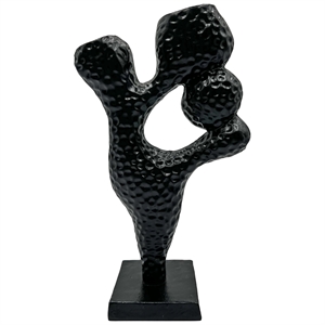 Pemberly Row 14&quot Tall Decorative Handmade Aluminum Abstract Sculpture in Black