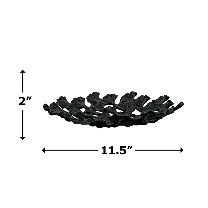 Pemberly Row 11.5-inch Wide Decorative Handmade Aluminum Leaf Platter