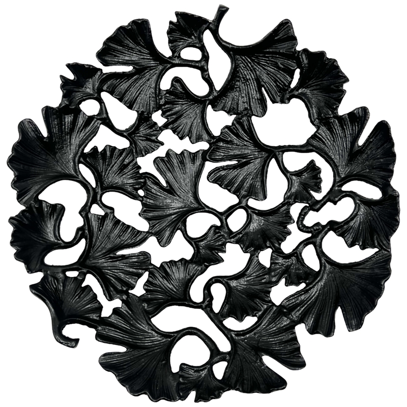 Pemberly Row 15-inch Wide Decorative Handmade Aluminum Ginkgo Leaf Bowl