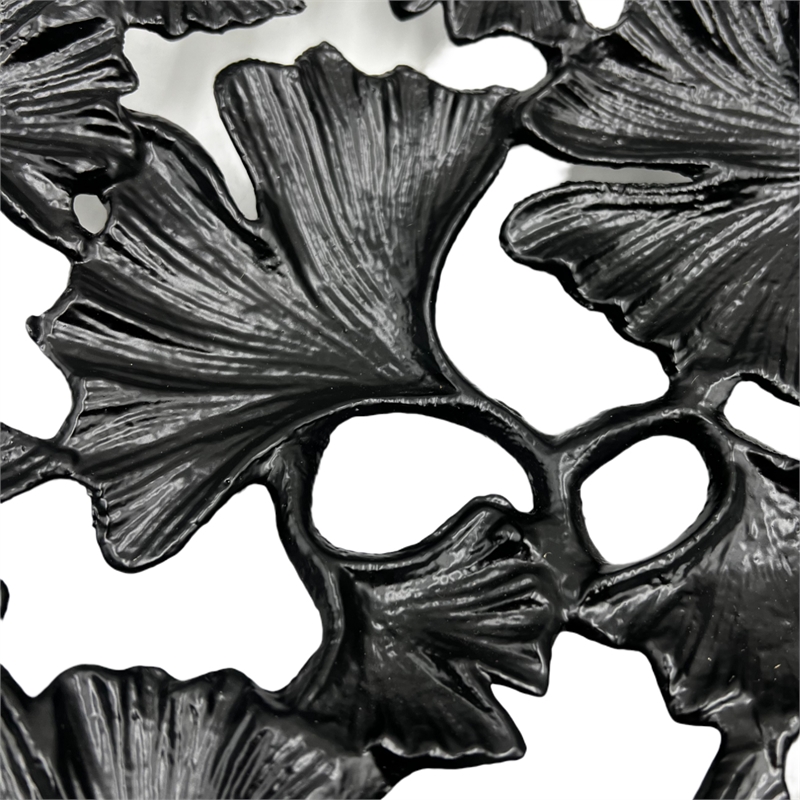 Pemberly Row 15-inch Wide Decorative Handmade Aluminum Ginkgo Leaf Bowl