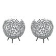 Pemberly Row Decorative Handmade Aluminum Round Votive Candle Holder (Set of 2)